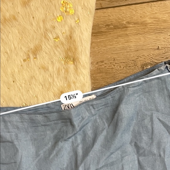 Zara ruffle wrap chambray blue skort - Picture 3 of 4